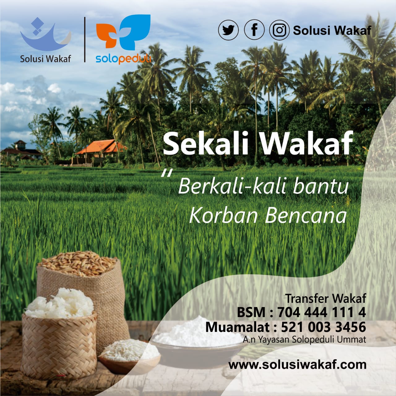 Sekali Wakaf, Bisa Berkali-kali Bantu Korban Bencana